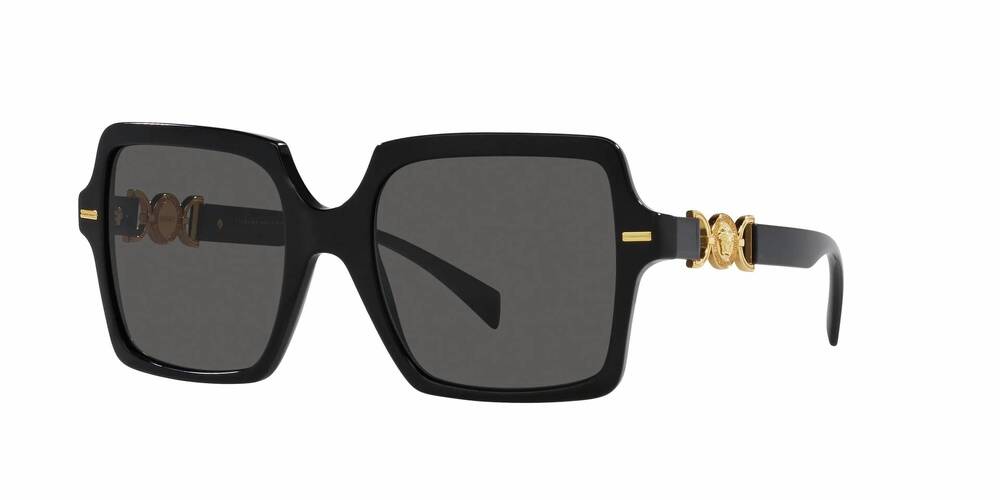NEW VERSACE women's ve4441 square sunglasses in black - dark grey